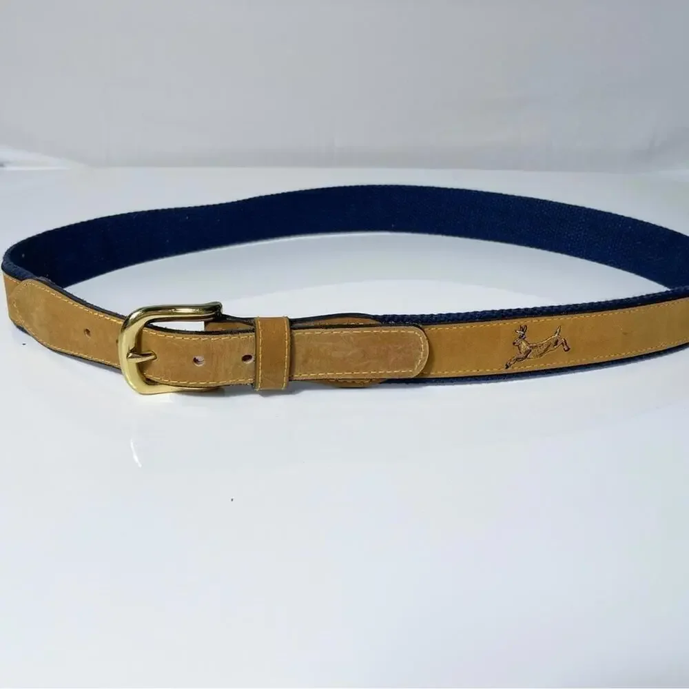 Field & Stream antelope embroidered Men's size 36 belt with canvas and leather